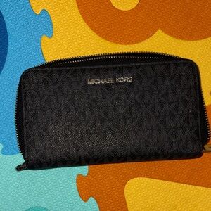Michael Kors Black Textured Wallet